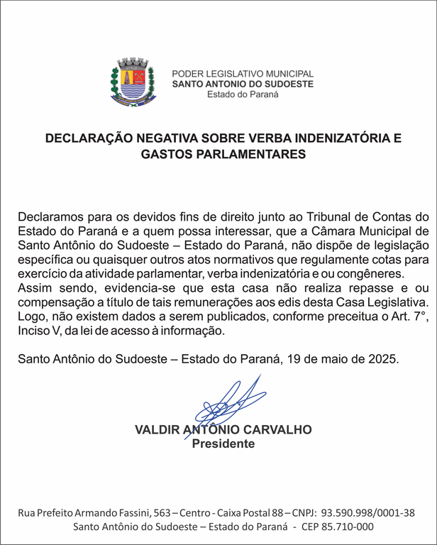 CERTIDÃO VERBA INDENIZATÓRIA